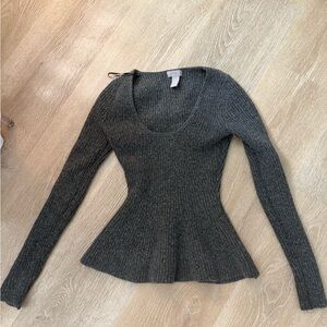 H&M Charcoal Ribbed Sweater